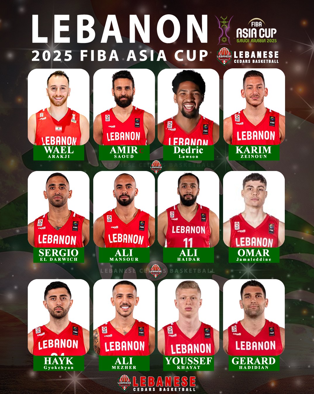 قائمة منتخب لبنان. (فيسبوك) 