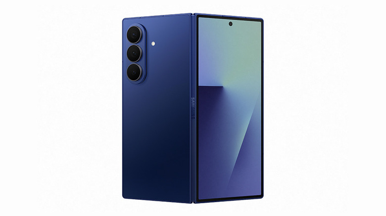 Design of the Samsung Fold 7 in blue color